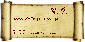Mozolányi Ibolya névjegykártya